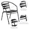 Flash Furniture Lila 27.5in Black Square Aluminum Indoor-Outdoor Table Set with 4 Black Slat Back Chairs TLH-ALUM-28SQ-017BK4-GG - alternate 8